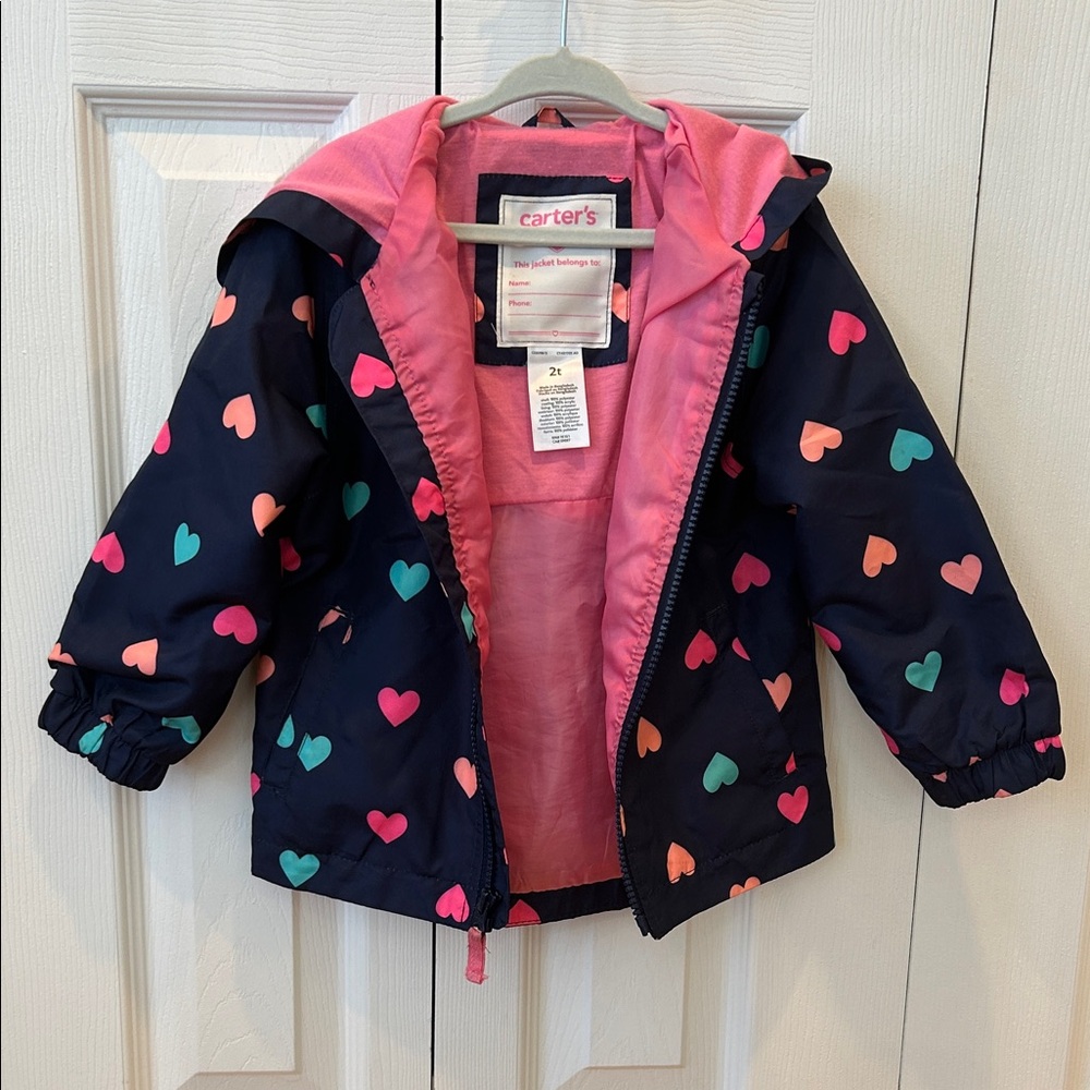 Carter’s Heart Patterned Kids Rain Jacket - Picture 5 of 6